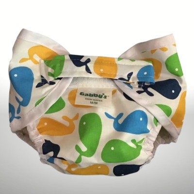 Bébé | Couche-Maillot Piscine Velcro Pool-Pant pour bébé motifs baleines bleues