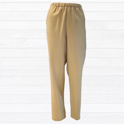 Pantalon adapté beige pour femme à ouvertures aux côtés