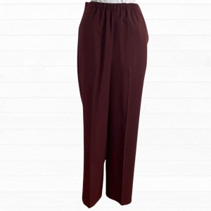 Pantalon adapté polyester bourgogne pour femme à ouvertures aux côtés