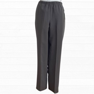 Pantalon adapté polyester gris foncé pour femme à ouvertures aux côtés